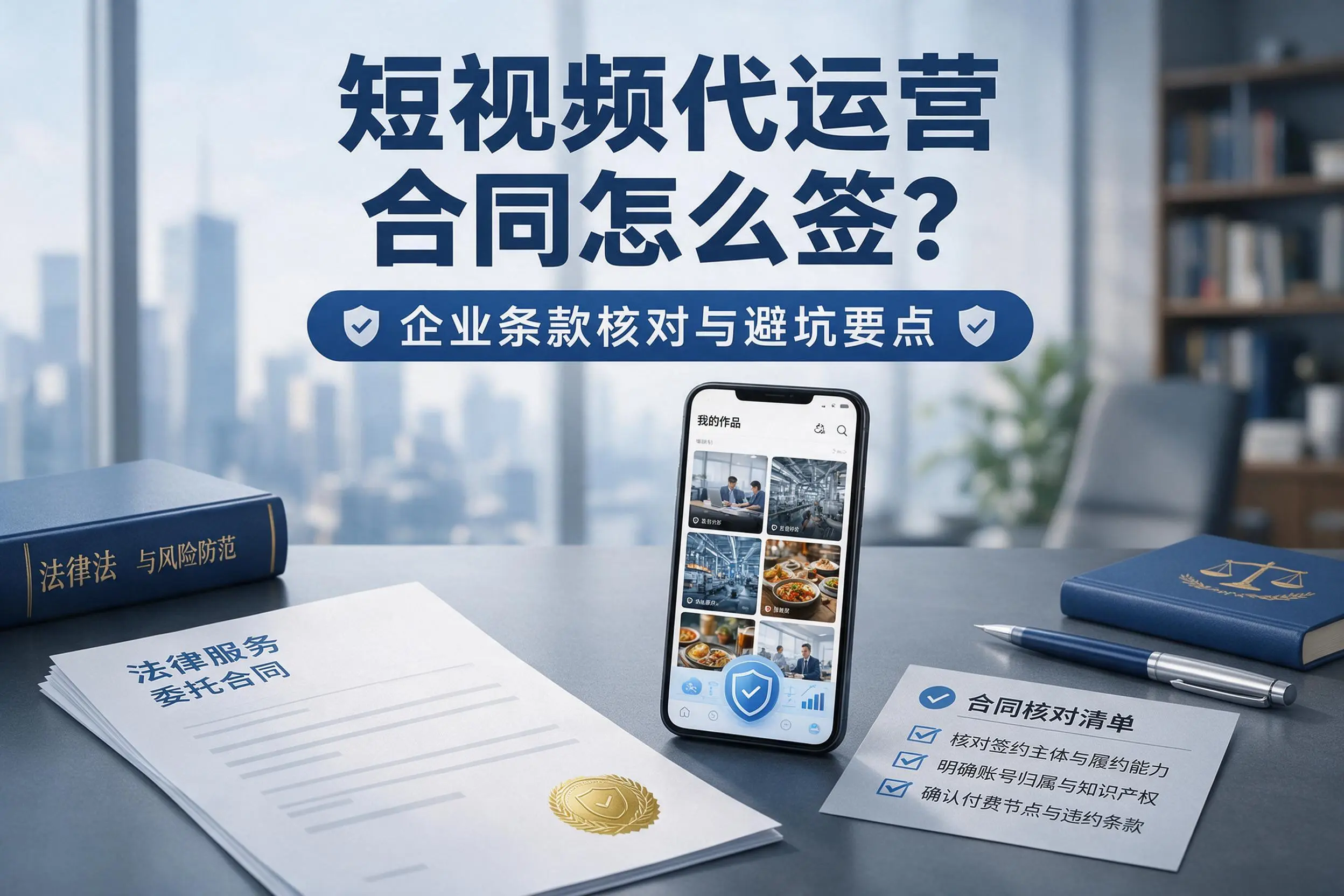 短视频代运营合同怎么签?安阳企业条款核对与避坑要点